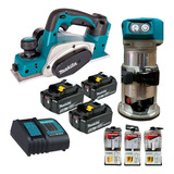 Kit Carpintero Makita Router Y Cepillo Inalambrico 18v 