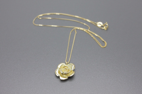 |6822| Colar Flor Em Ouro Amarelo 18k