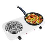 Fogão Fogareiro Cooktop Elétrico 2 Boca De Mesa 2000 Watts Cor Branco 220v