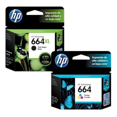 Combo De Tintas 664xl Negro Y 664 Tricolor F6v31al+f6v28al | Envío gratis