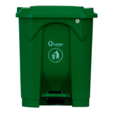 Contenedor De Basura Qrubber 30lts. Verde Con Pedal