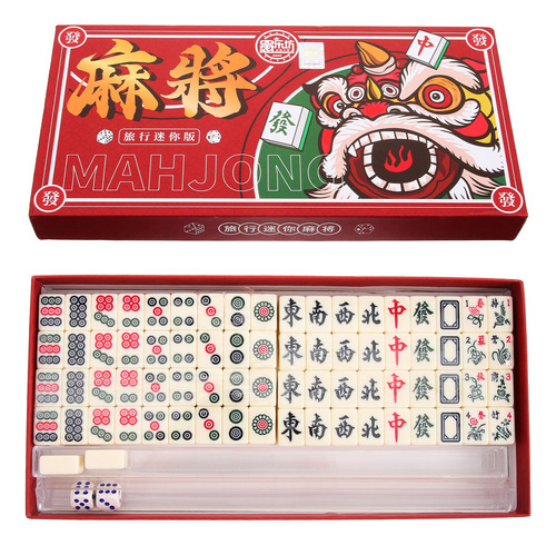 Kit De Viaje Chino Portátil Mini Mahjong