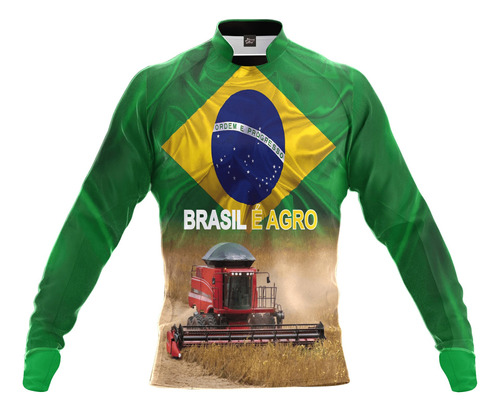 Camisa Gola Padre Manga Longa Colheitadeira Trator Uv50 Ag05