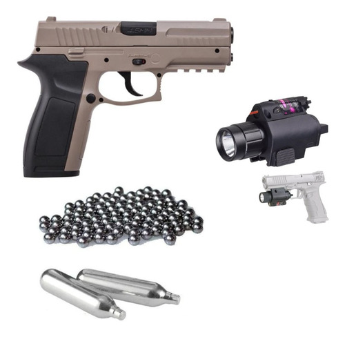 Pistola Metal Crosman Mk45 Desert Lintena Laser +2co2+50bbb