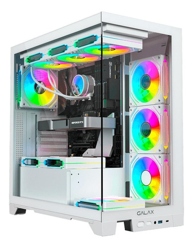 Gabinete Gamer Galax Alpha Branco Vidro Temperado Mid Tower