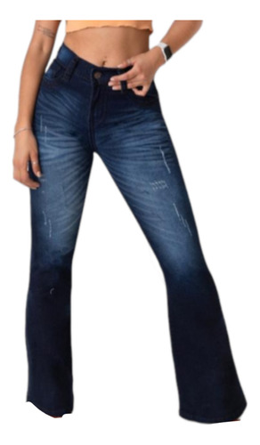 Jeans Dama Vaqueros Strech Ariat Costura Gruesa Azul M-2410