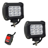 2 Reflectores Led Cree 18w 3000lm Camionetas Motos + Switch
