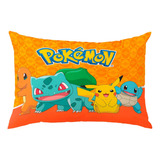 Almohada 70x50cm Pokémon Amigos Color Naranja