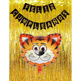 Combo Fiesta Cumpleaños Globos Temática Tigre Animal Selva