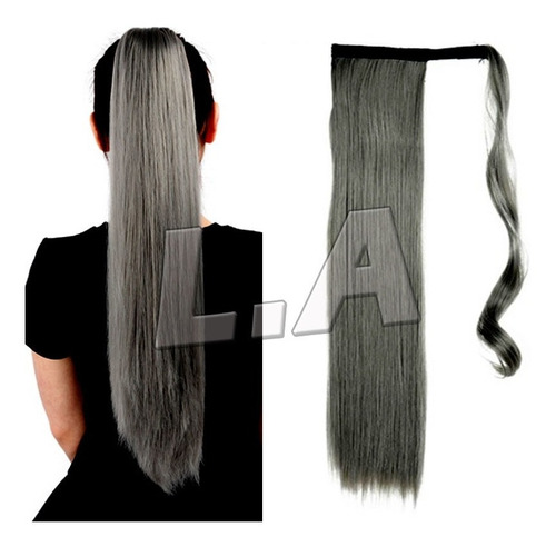 Cabelo Aplique Rabo De Cavalo Cinza/grisalho Amarrar Oferta