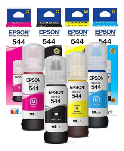 Tinta Original Epson T544 L3150 L3110 T544 Kit 04 Cores