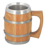 Tarro Cervecero Vaso Aluminio Vikingo Cerveza 1000ml /sar Color Madera