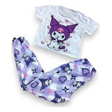 Pijama Hello Kitty Kuromi My Melody Playera Y Pantalón Polar