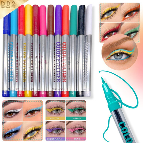 Delineador De Ojos Lapiz Liquido Colors Eyeliner Larga Dura