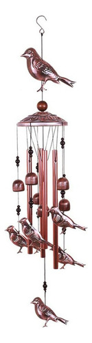 Bird Wind Chimes 4 Tubos De Aluminio 6 Campanas 7 Paletas A