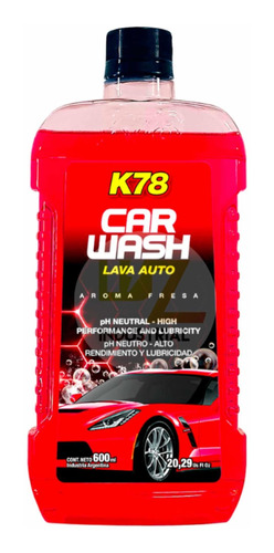 Shampoo Neutro Lava Auto Autos K78 Maximo Brillo 500cc 