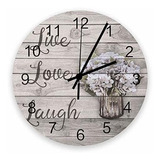 Live Love Laugh  Reloj De Pared Redondo De Madera De 12...