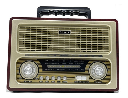Radio Retro Vintage Bluetooth Usb Sd Aux  Recargable 