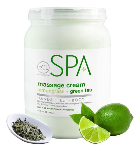 Crema De Masaje Piel Organica 1.8k Limon + Te Verde Bcl Spa