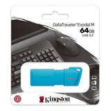 Memoria Flash Usb Kingston De 64 Gb 3.2 Exodia M Aqua Blue