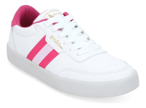 Tenis Sneakers Polo Hpc Dama Cintas Blanco 628-51