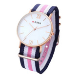 Reloj Correa De Nailon Cuazo Cobrizo Ot Sea Moda Lindo