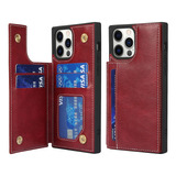 Funda Jaorty Para iPhone 12/12 Pro Wine Red