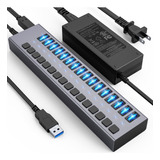 Concentrador Usb Alimentado - Acasis 16 Puertos 90w Usb 3.0