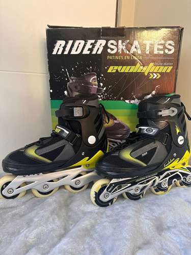 Patines En Linea Rider Evolution Con Casco Y Coderas 39-42