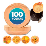 Kit 100 Forro Papel Airfryer Antiaderente Forma Descartavel