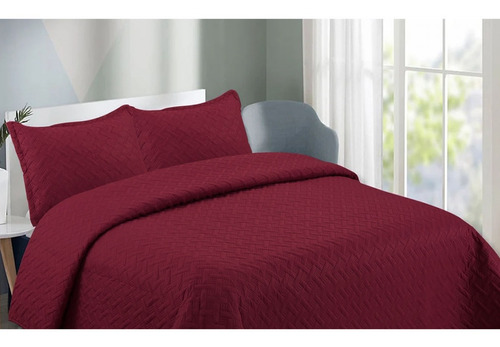 Cubrecama De Verano Quilt 1.5 Plazas (plaza Y Media) Burdeo