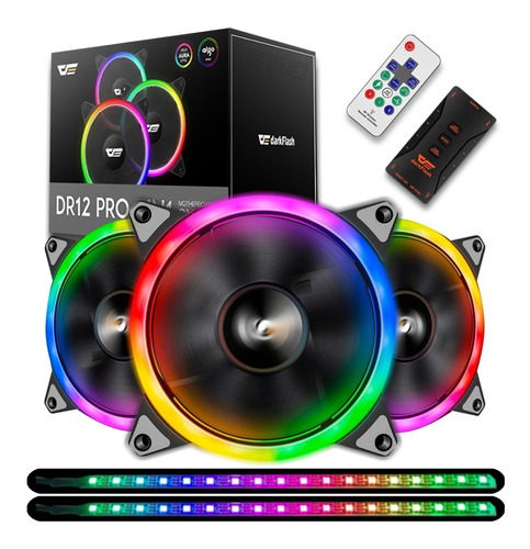 Cooler Aigo Dr12 Pro Rgb D/f 3 Fans +controladora+ir+2fitas