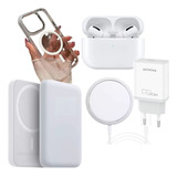 Kit Power Bank, Carregador Indução, Fonte, Capa E Fone Bt