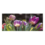Cuadro Tulipanes Políptico Flores Cod 4028