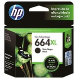 Cartucho Hp 664 Xl 664xl Negro F6v31al Garantía Original