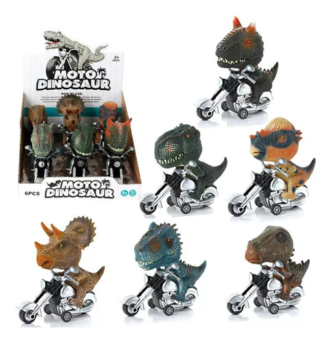 Dinosaurios En Moto  Juguete Para Niños Carro De Impulso