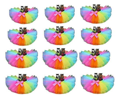 Paquete De 12 Piezas De Tutus Multicolor Adulto Unitalla .