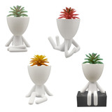 Kit 4 Plantas + 4 Vasos Decorativos - Ótima Opção Presente