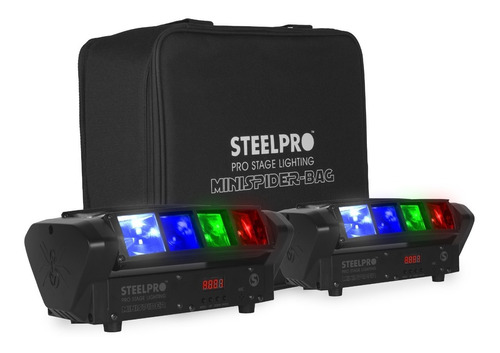 Cabeza Móvil Bag Mini Spider 8 Led Beam 2 Piezas Steelpro