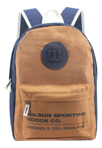 Mochila Urbana Escolar Wilson Porta Notebook Deportiva Color Marrón Claro Diseño De La Tela Liso