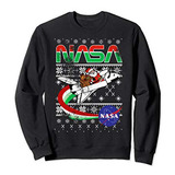 Sudadera Comoda Estilo Ugly Sweater Santa Claus Logo Nasa 