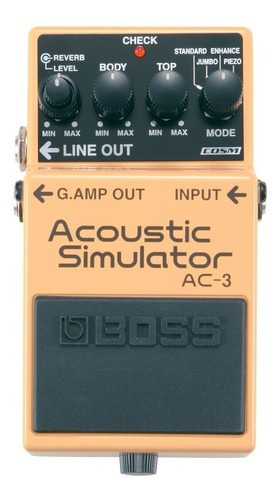 Foto Colorida Do Simulador De Guitarra Acústica Boss Ac3 Pedal