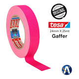 Fita Tecido Gaffer Tape Tesa 24mm X 25m Rosa Fluorescente