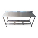 Mesa Inox Industrial Nortinox 190cm X 70cm X 90cm C/ Espelho