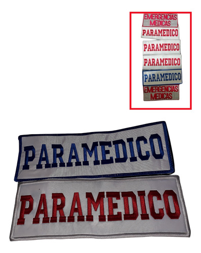 Parches Bordados Con Velcro Paramedico Emergencias  
