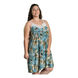 Camisola Linha Plus Size Alcinha Estampado Com Detalhe