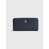 Billetera Iconic Monogram Y Cierre Mujer Tommy Hilfiger Azul