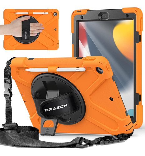 Funda iPad 10.2 Braecnstock Protector Soporte Rígido Naranja