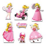 Figuras Coroplast Princesa Peach Base Sólida Kit 7 Pz