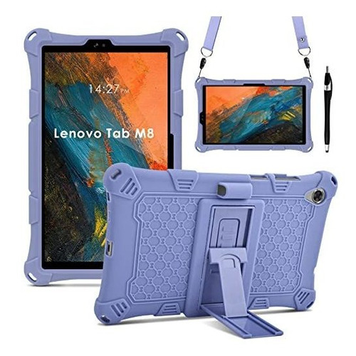 Funda Para Lenovo Tab M8 Fhd 8705f/8505f Correa+lapiz Violet